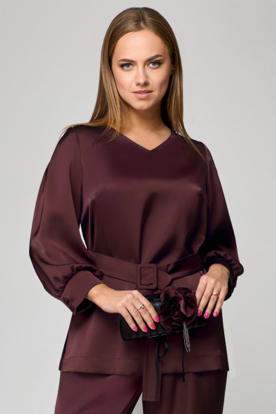 Блуза, брюки Мишель стиль 1160-1 винный - фото 2