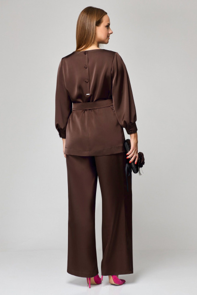 Блуза, брюки Мишель стиль 1160-1 горький_шоколад - фото 3