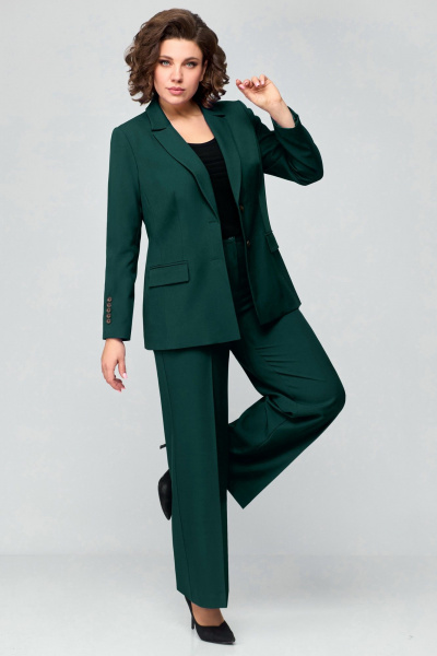 Брюки, жакет Мишель стиль 1177 т.зеленый - фото 1