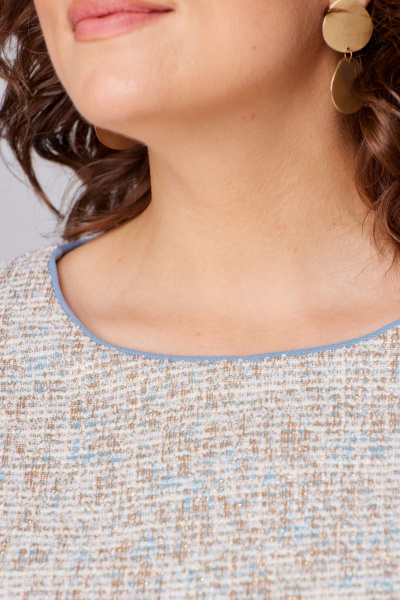 Туника, юбка Мишель стиль 1210-1 бежево-голубой - фото 4