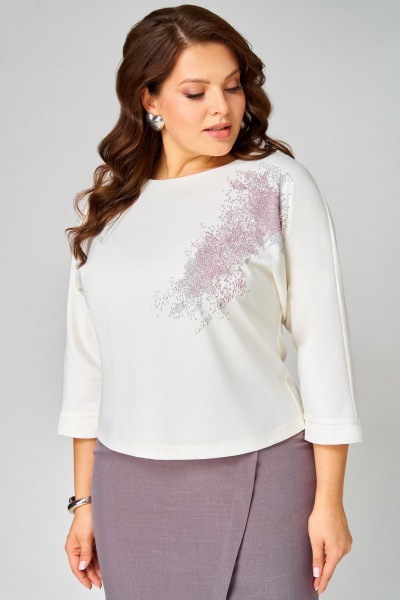 Туника, юбка Мишель стиль 1340 молочно-кофейный - фото 6