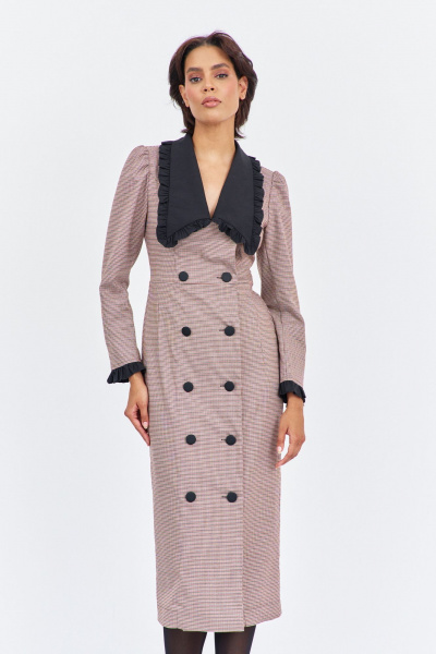 Платье FLAIM 2017 пыльно-розовый_черный - фото 7