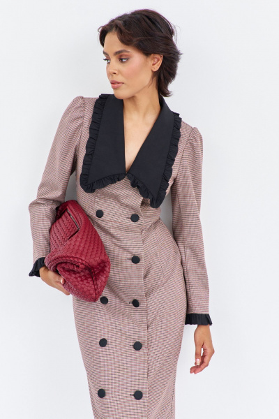 Платье FLAIM 2017 пыльно-розовый_черный - фото 3