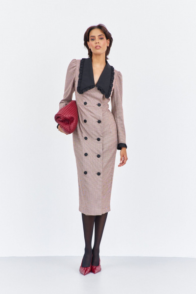 Платье FLAIM 2017 пыльно-розовый_черный - фото 1