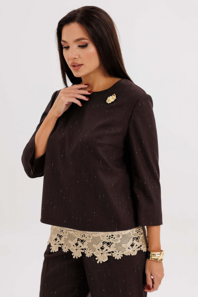 Брюки, топ Fantazia Mod 5318 шоколадный - фото 2