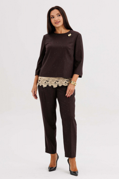 Брюки, топ Fantazia Mod 5318 шоколадный - фото 1