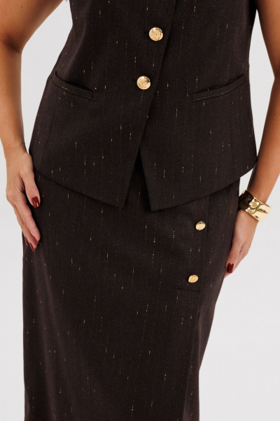 Жилет, юбка Fantazia Mod 5248 шоколадный - фото 6