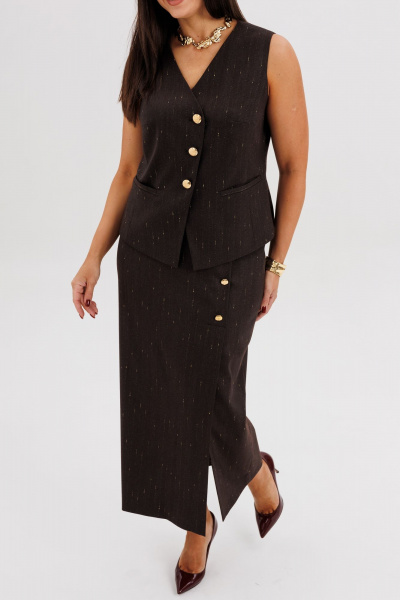 Жилет, юбка Fantazia Mod 5248 шоколадный - фото 4