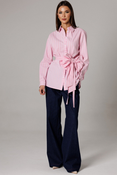 Блуза, брюки Ларс Стиль 1177 розовый-синий - фото 6