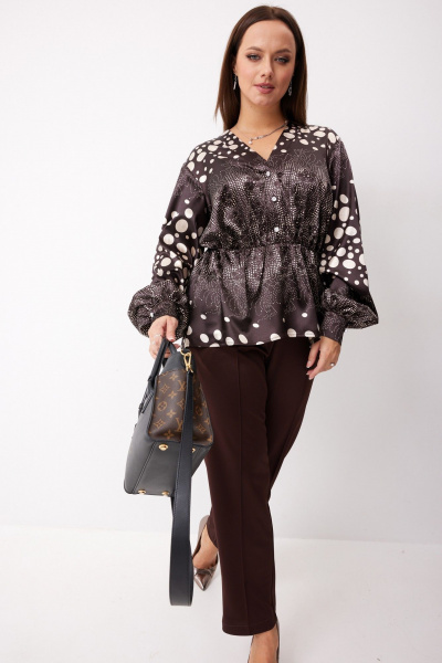 Блуза BegiModa 4146 шоколад - фото 4