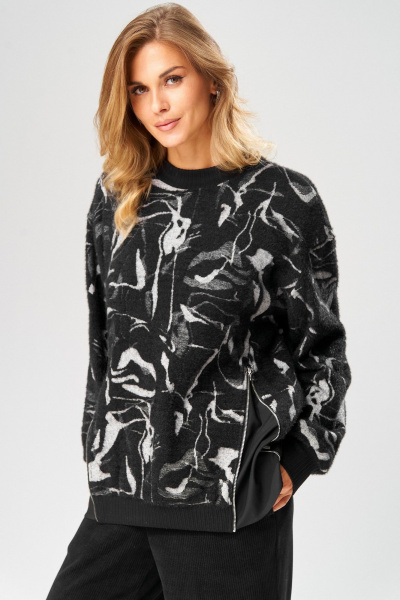 Джемпер Laikony L-104 черно-серый - фото 11