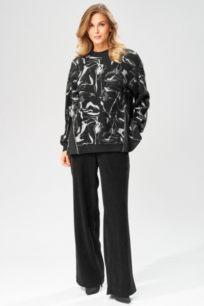 Джемпер Laikony L-104 черно-серый - фото 8