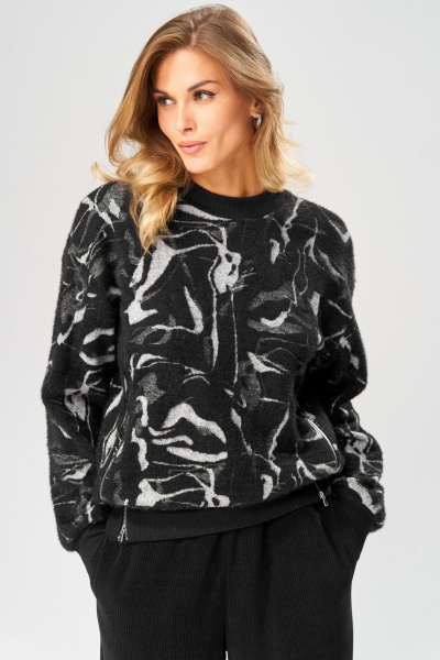 Джемпер Laikony L-104 черно-серый - фото 2