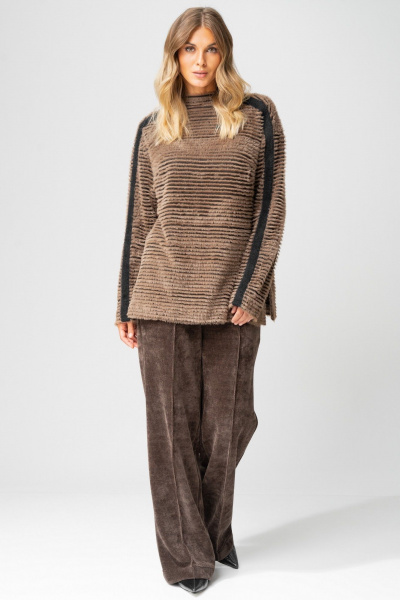 Брюки Laikony L-693-2 капучино+кант - фото 8