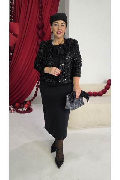 Жакет, платье Vittoria Queen 27273 черный - фото 9