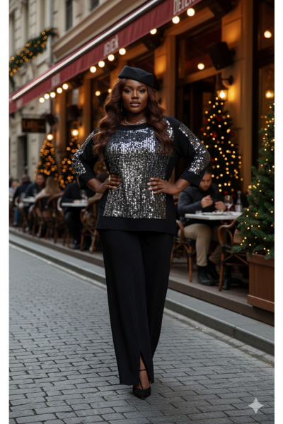 Брюки, джемпер Vittoria Queen 27333 серебристо-черный - фото 9