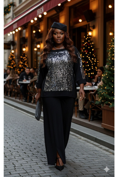 Брюки, джемпер Vittoria Queen 27333 серебристо-черный - фото 8