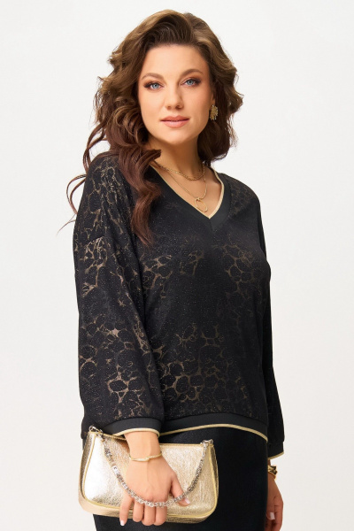 Джемпер Fita 20721 черно-золотистый - фото 7