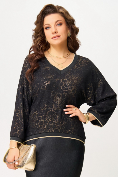 Джемпер Fita 20721 черно-золотистый - фото 2