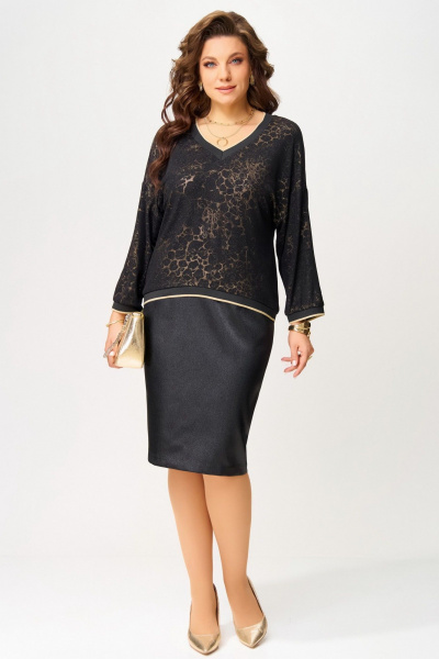 Джемпер, юбка Fita 3151 черно-золотистый - фото 4