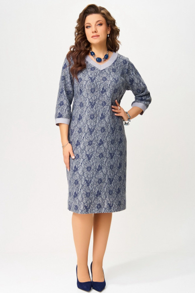 Платье Fita 5091 серо-синий - фото 4