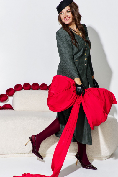 Жакет, юбка Vittoria Queen 27533 темно-зеленый - фото 6