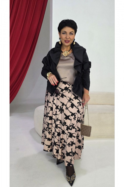 Блуза, жакет, юбка Vittoria Queen 27613 черно-бежевый - фото 15