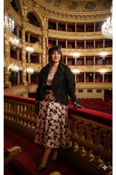 Блуза, жакет, юбка Vittoria Queen 27613 черно-бежевый - фото 8