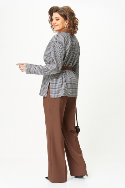 Брюки, туника Aira Style 24244 шоколад - фото 14