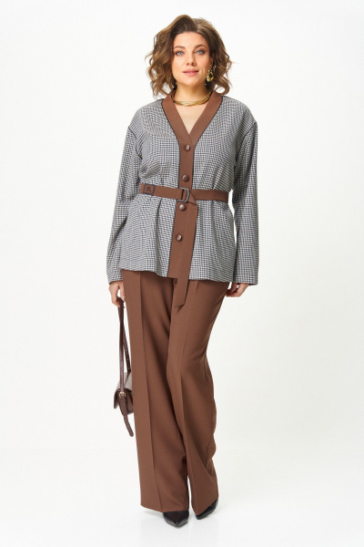 Брюки, туника Aira Style 24244 шоколад - фото 13