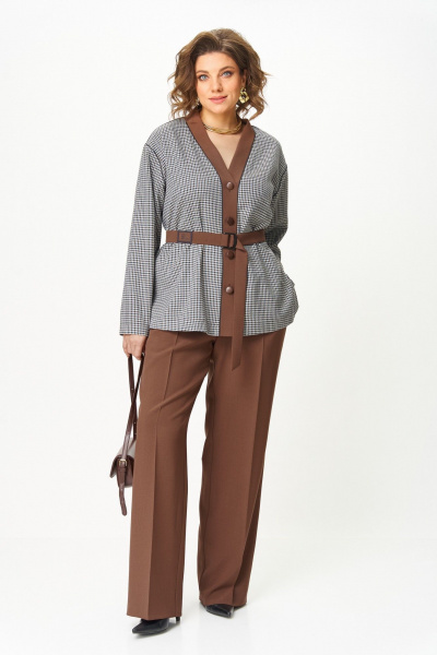 Брюки, туника Aira Style 24244 шоколад - фото 6