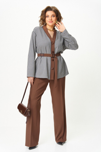 Брюки, туника Aira Style 24244 шоколад - фото 4