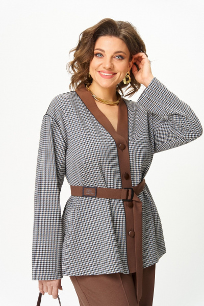 Брюки, туника Aira Style 24244 шоколад - фото 3