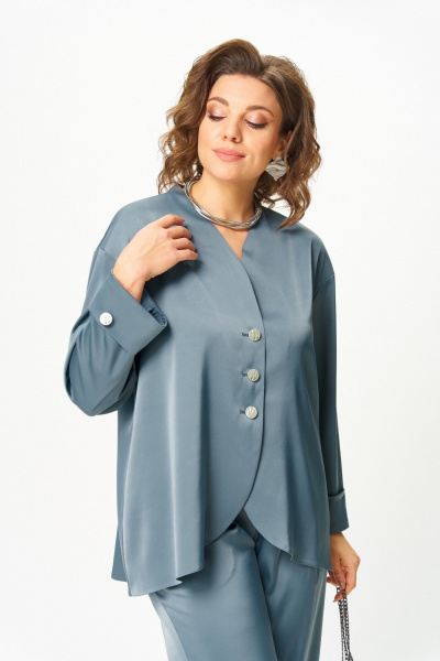 Блуза, брюки Aira Style 24245 индиго - фото 10