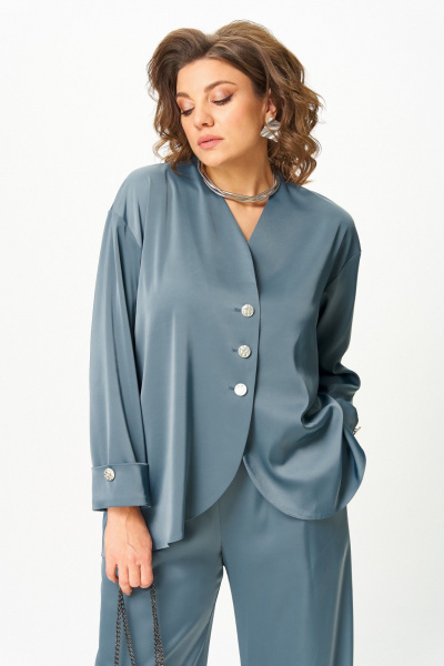 Блуза, брюки Aira Style 24245 индиго - фото 2