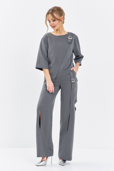 Блуза, брюки Euromoda 629 серый - фото 1