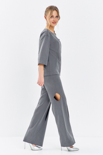 Блуза, брюки Euromoda 629 серый - фото 2