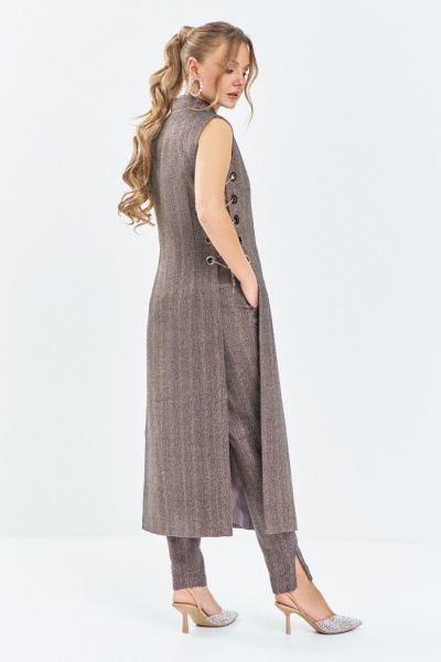 Брюки, жилет Euromoda 645 коричневые_оттенки - фото 4