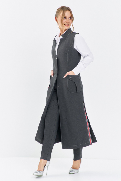 Брюки, жилет Euromoda 646 серый - фото 1
