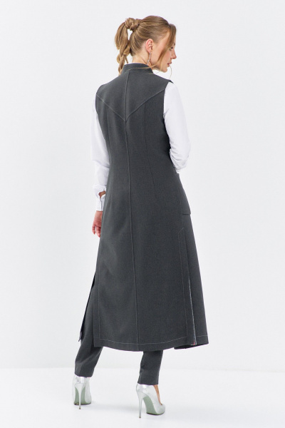 Брюки, жилет Euromoda 646 серый - фото 4