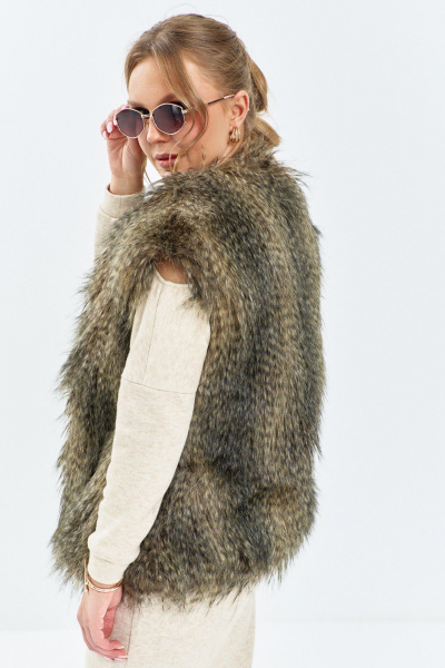 Жилет Euromoda 656 коричневый - фото 3