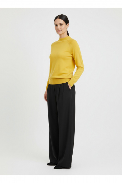 Демисезонный трикотажный свитер прямого силуэта реглан с воротником-стойкой Полесье С3316-15 5С1754-Д43 170,176 соломенный - фото 4