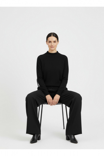 Демисезонный черный свитер реглан с ластичным воротником Полесье С3316-15 5С1754-Д43 170,176 глубокий_черный - фото 6