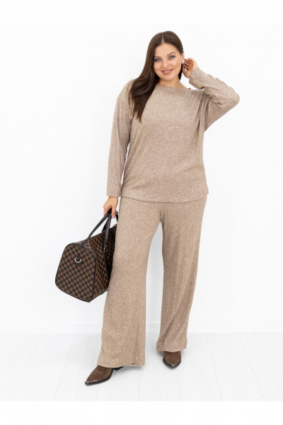 Брюки, джемпер Ollsy 05152 бежевый - фото 1