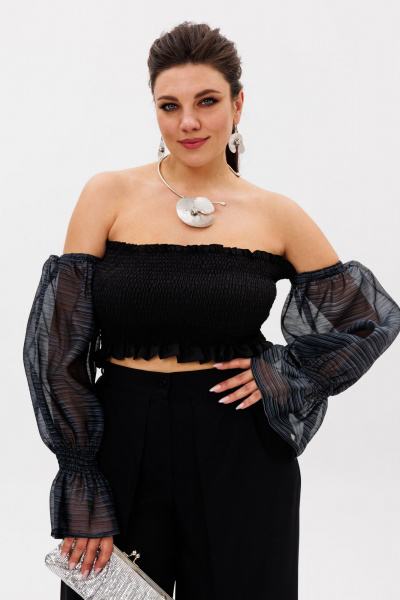 Топ Anelli 1286 черный - фото 1