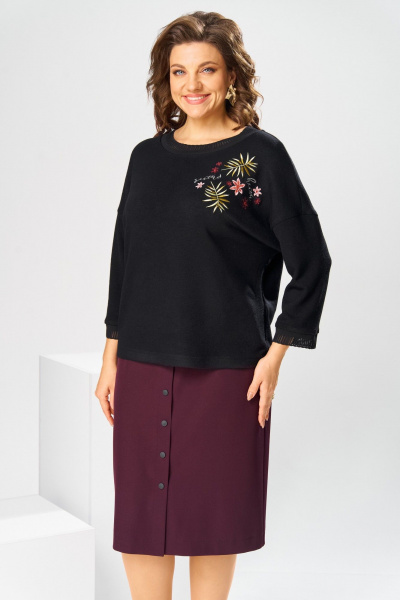 Джемпер, юбка Romanovich Style 2-2045 бордовый - фото 8