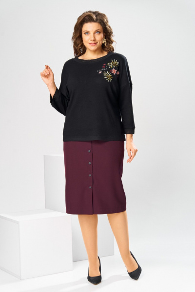 Джемпер, юбка Romanovich Style 2-2045 бордовый - фото 3