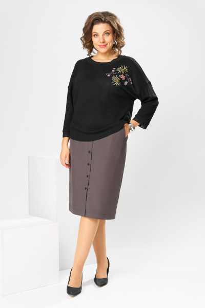 Джемпер, юбка Romanovich Style 2-2045 графит - фото 3