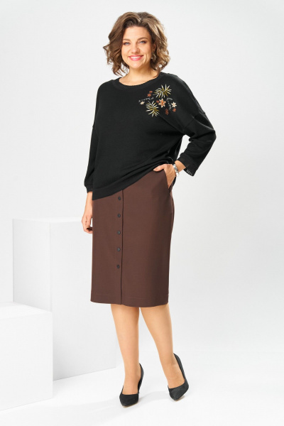 Джемпер, юбка Romanovich Style 2-2045 коричневый - фото 3