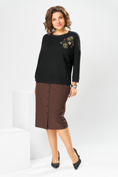 Джемпер, юбка Romanovich Style 2-2045 коричневый - фото 1